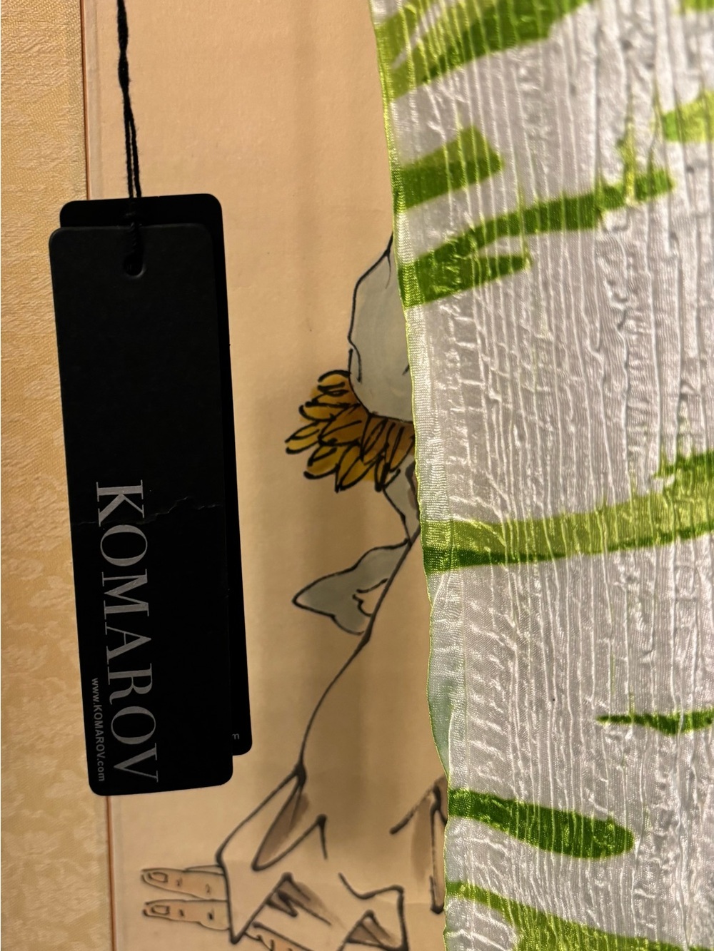 Komarov NWT! Summery White & Lime Green Dress - Picture 4 of 6